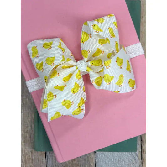 Easter Chicks Grosgrain Bow Headband