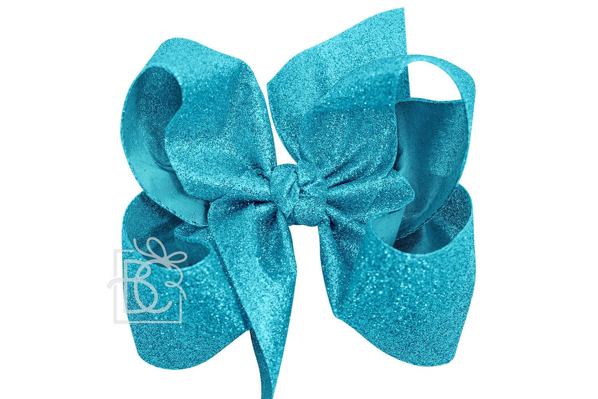 GLITTER METALLIC BOW ON CLIP