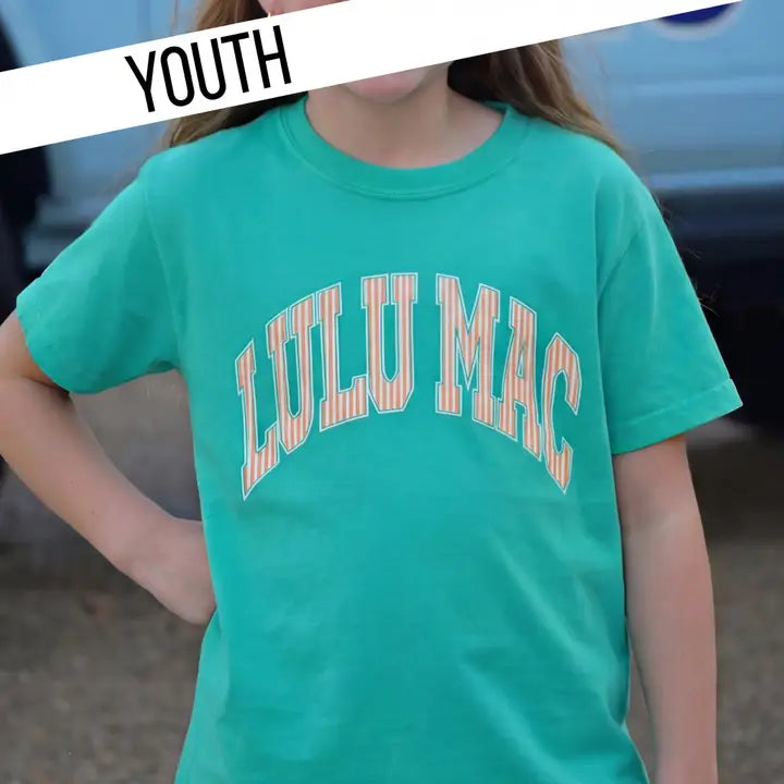 LULU MAC Cream Sickle Sky/Island Green Youth Comfort Colors Tee