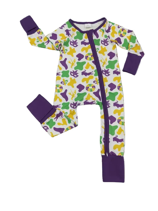 Kids Camouflage Printed Mardi Gras Sleeper (Runs at LEAST one size BIG)