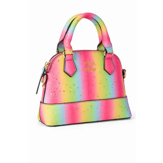Neon Rainbow Glitter Girl's Crossbody Purse