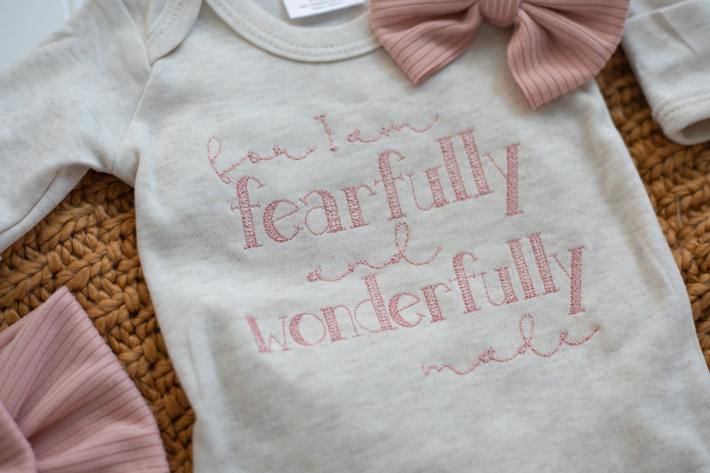 Fearfully and Wonderfully Made Pink/Oatmeal