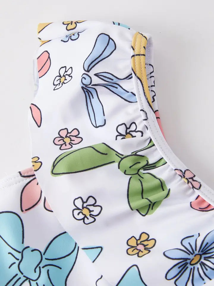 Daisy Bows One-Shoulder Swimsuit