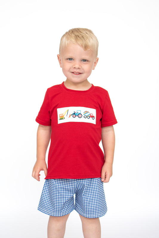 Little Builder Gingham Short Set