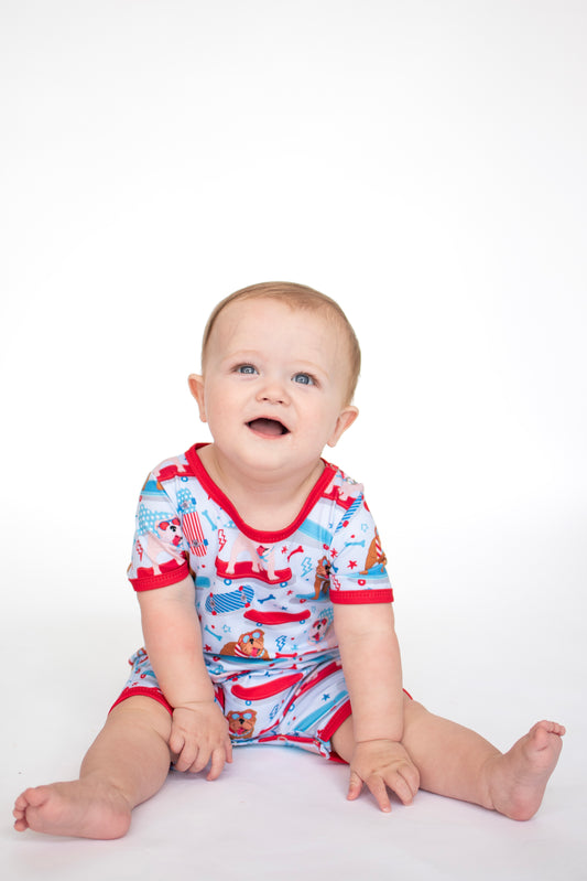 USA Bulldog Boy Romper