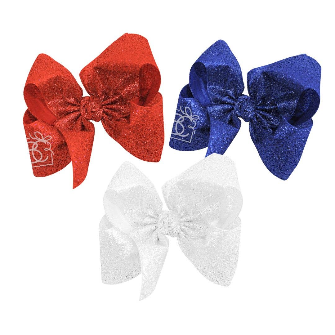 GLITTER METALLIC BOW ON CLIP