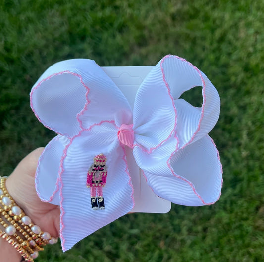 Pink Nutcracker Moon-Stitch Bow (B7)
