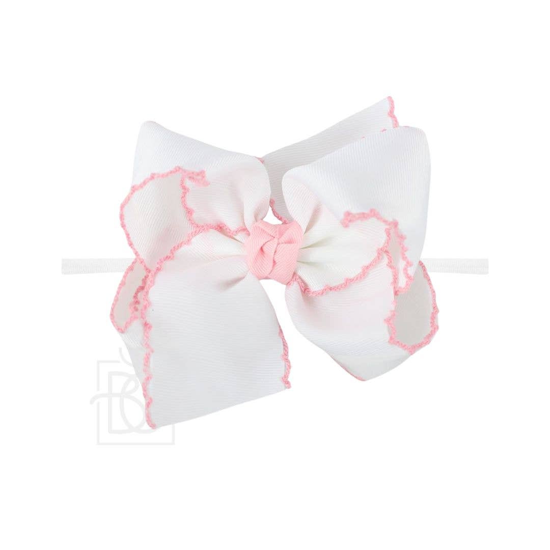 1/4"PANTYHOSE HEADBAND W/ CROCHET EDGE HAIR BOW