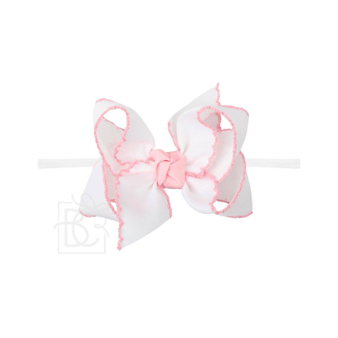 1/4"PANTYHOSE HEADBAND W/ CROCHET EDGE HAIR BOW