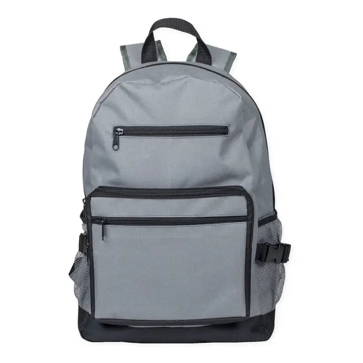 Stone Gray Laptop School Backpack