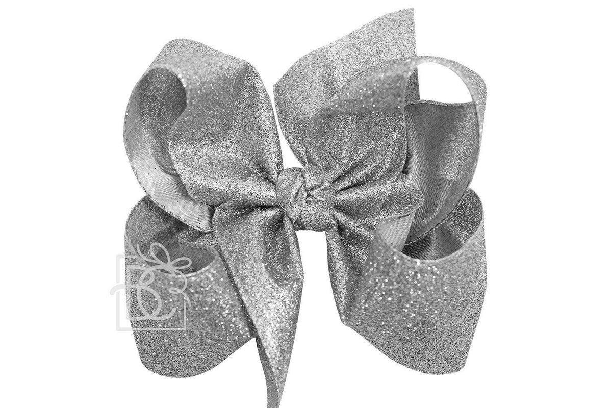 GLITTER METALLIC BOW ON CLIP