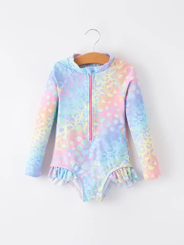 Cotton Candy Cheetah Rash Guard