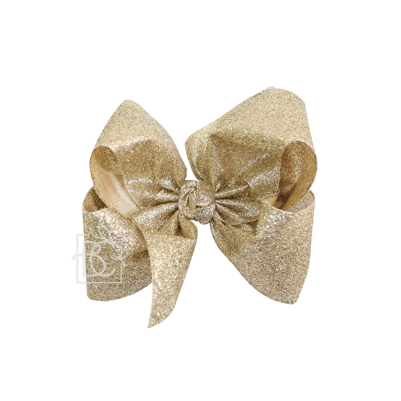 Glitter Metallic Bow On Clip 5.5"