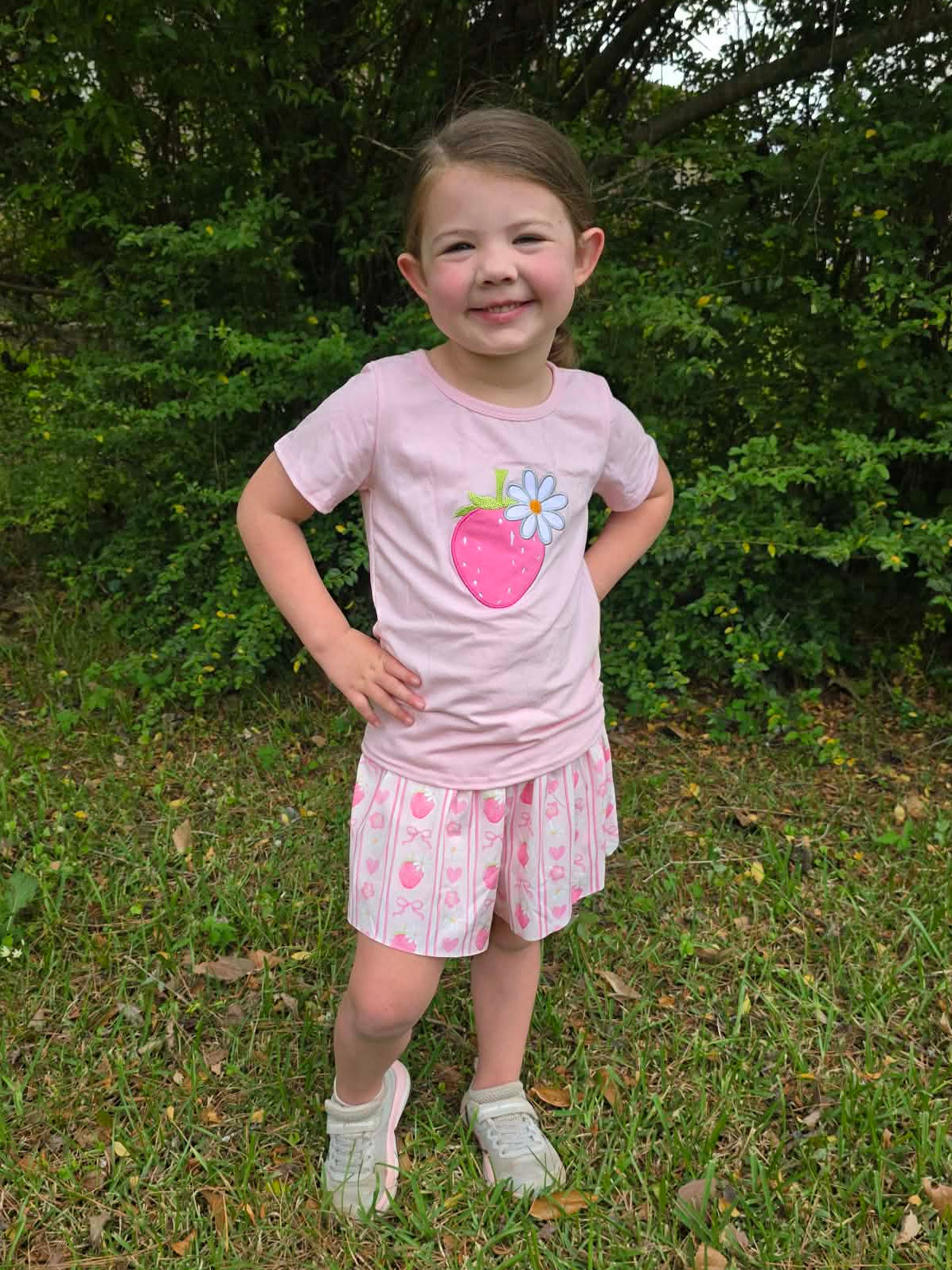 Strawberry Butterfly Short Set