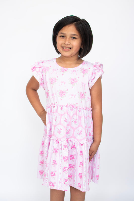 Rose Shabby Chic Girls Dress