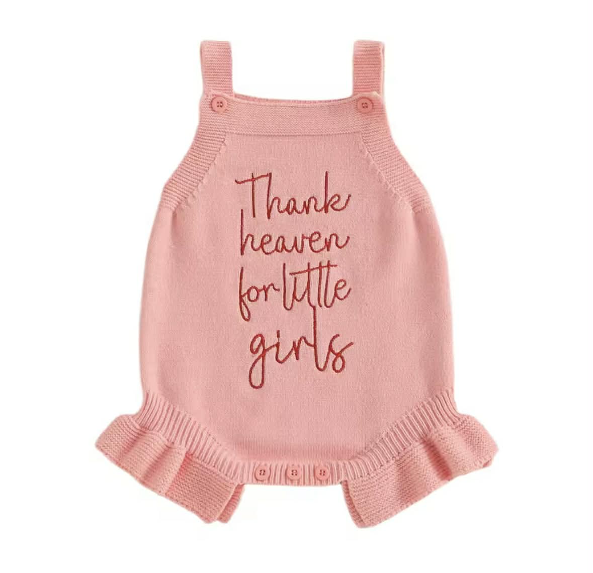 Pink Thank Heaven for Little Girls Romper