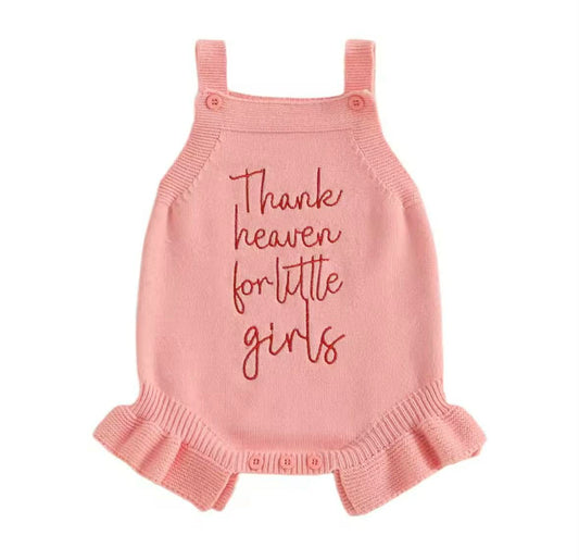 Pink Thank Heaven for Little Girls Romper