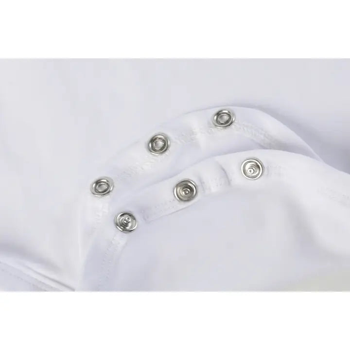 White Lace Collared Girls Long Sleeve Bodysuit