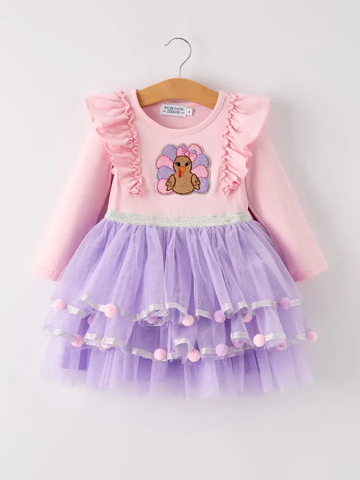 Thanksgiving Tulle Pink Purple Tutu Dress (ETA: Mid July)