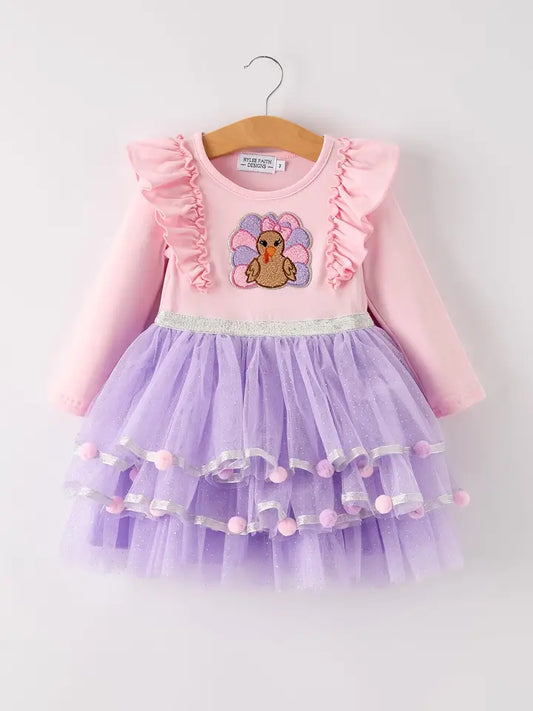 Thanksgiving Tulle Pink Purple Tutu Dress (ETA: Mid July)