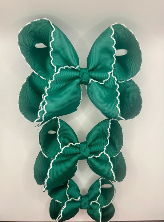 Forest Green Moonstitch Bow