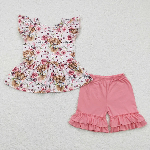 Factory Sale Preorder: Pink Cow Floral Set