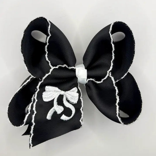Black Bow Moonstitch Bow 5.5"