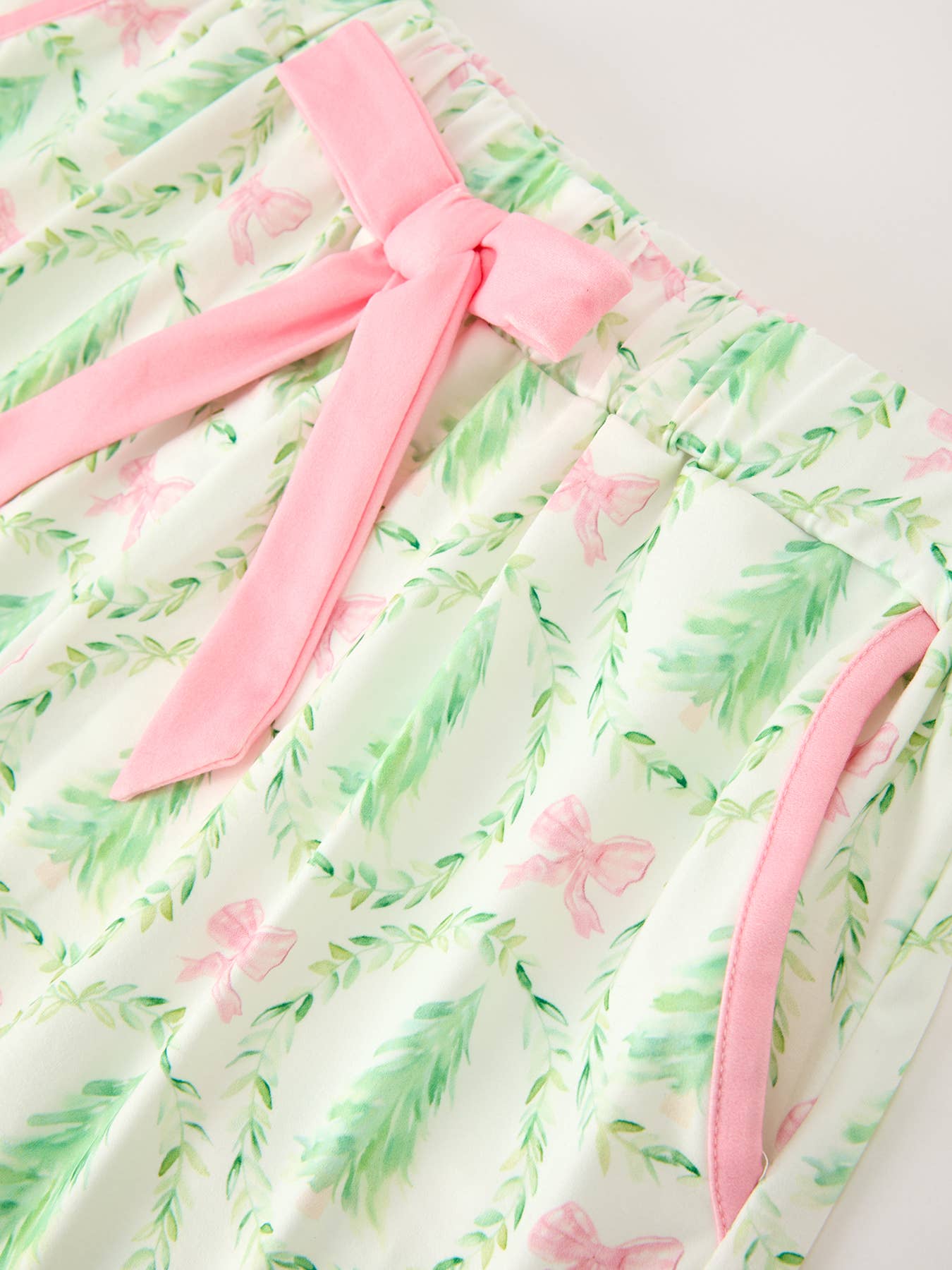 PREORDER: Mommy & Me Christmas Tree & Bow Print Girls Pajama Set (ETA: End of September)