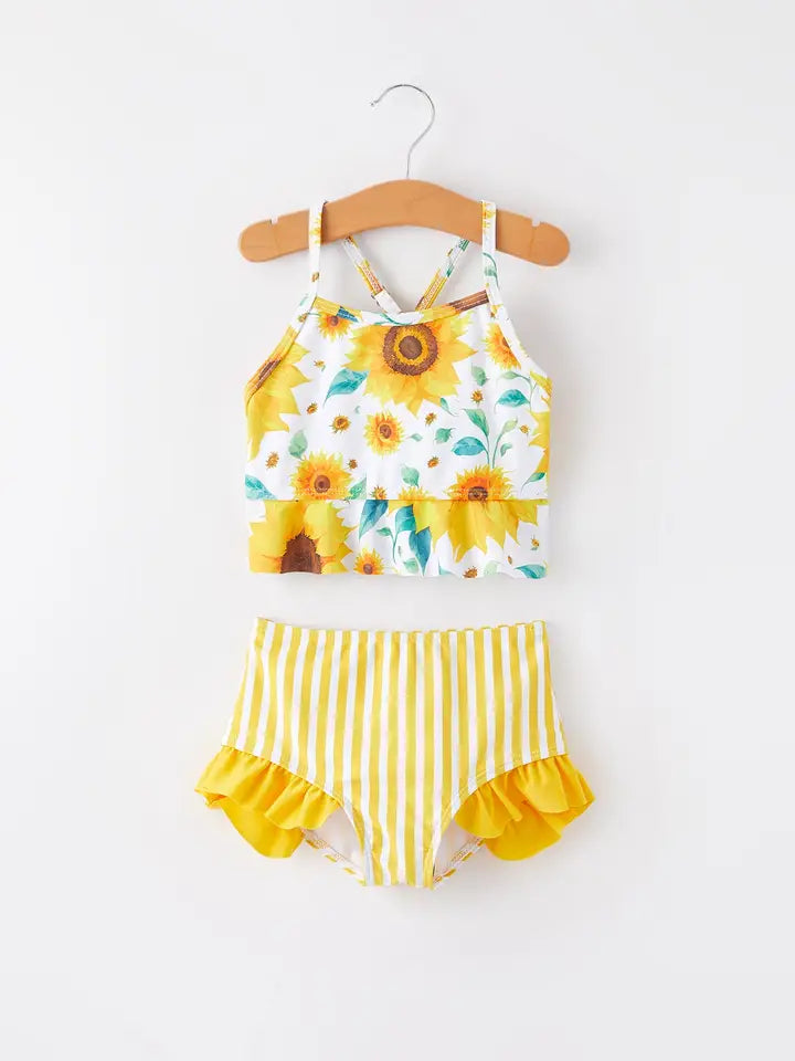 Sunshine & Stripes Sunflower Swimsuit
