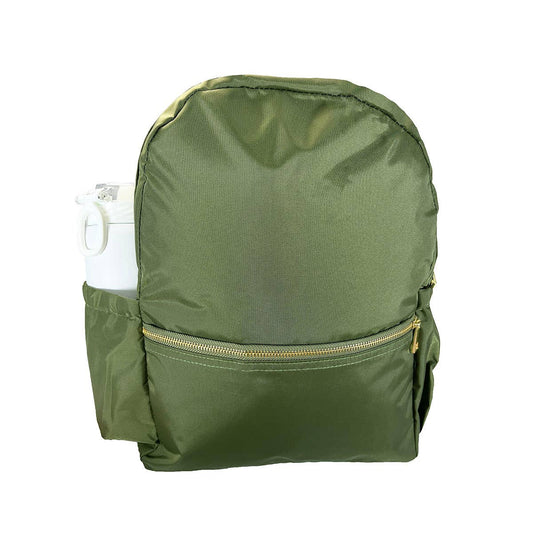 Olive Nylon Medium Backpack w/ Pocket  | Mint
