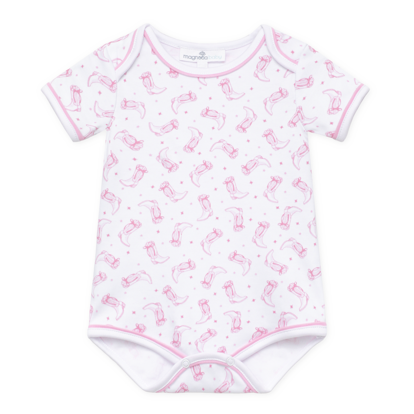 Darling Cowboy Boots Print Bodysuit - Pink
