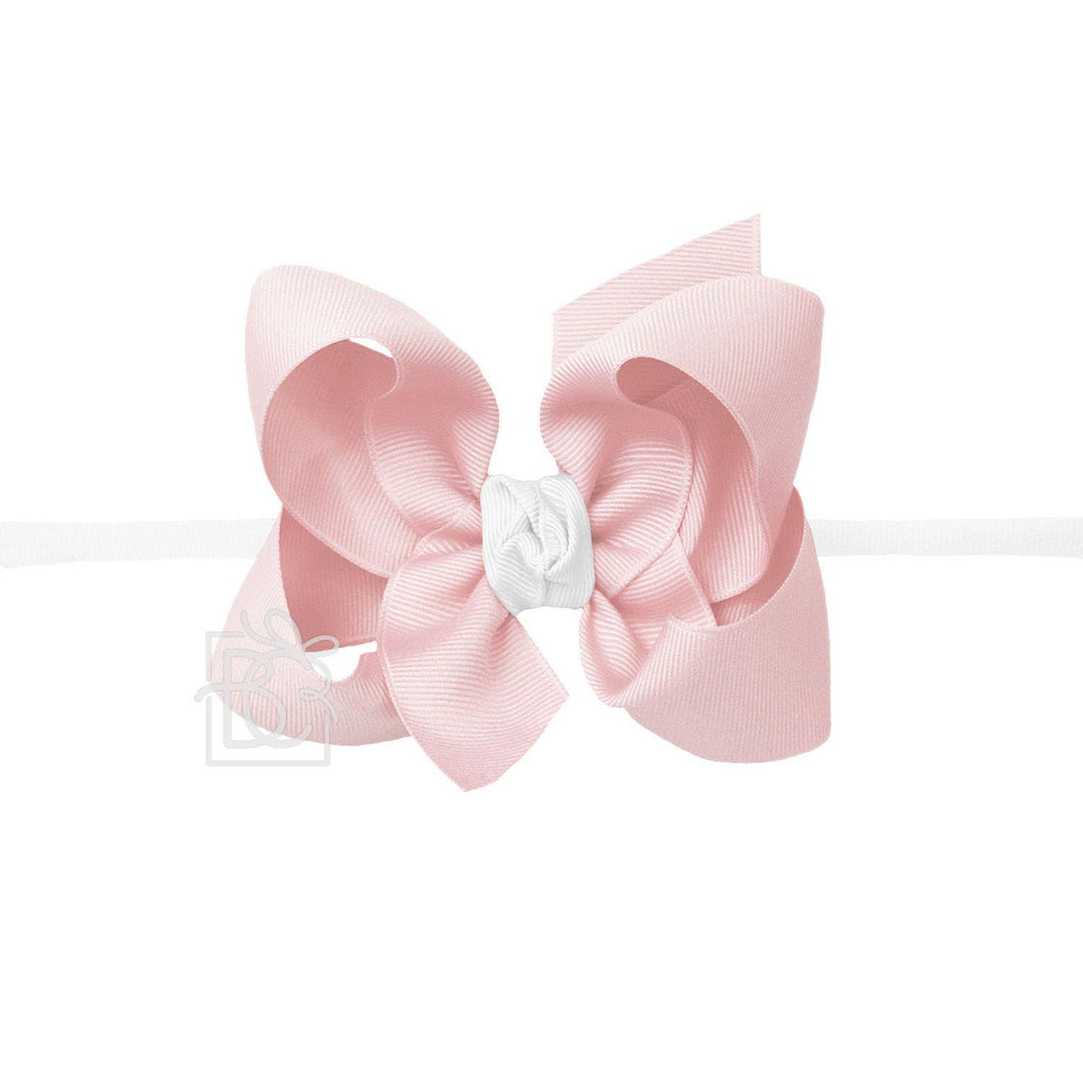 1/4" NYLON PANTYHOSE HEADBAND W/SIGNATURE GROSGRAIN BOW