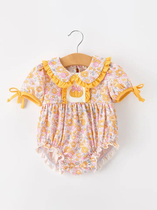 (PRESALE) Pumpkin Floral Baby Bubble Romper (ETA: End of July)