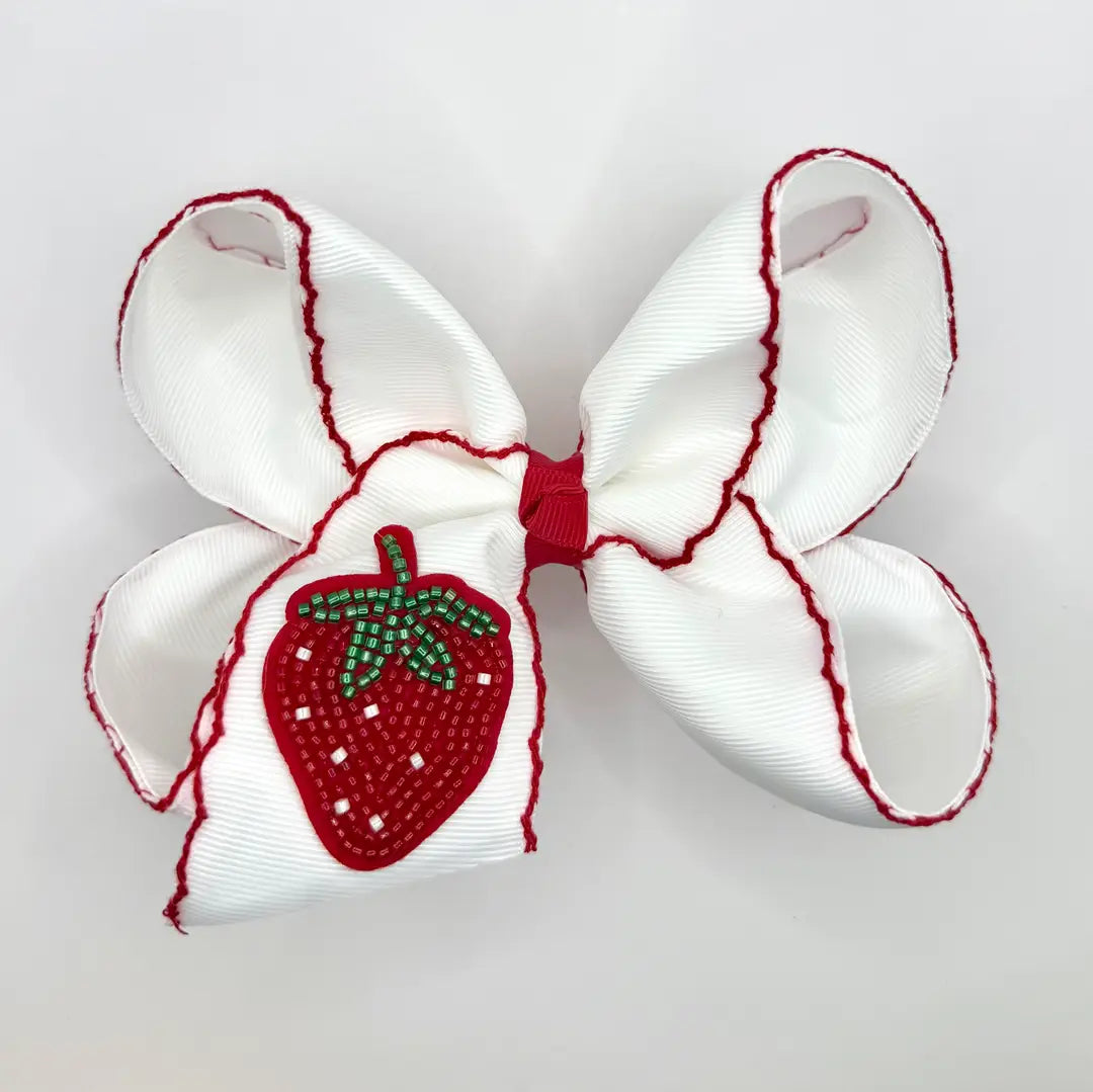 Beaded Strawberry Bow
