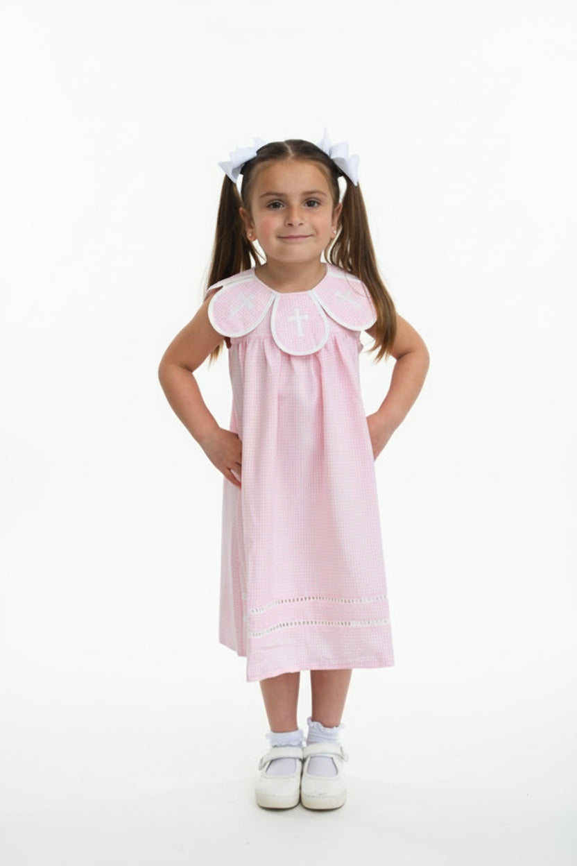 Pink Smocked Cross Dress