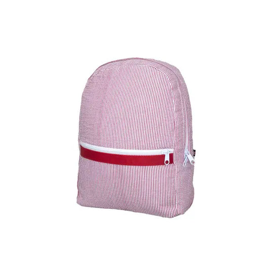 Red Seersucker Small Backpack | Mint