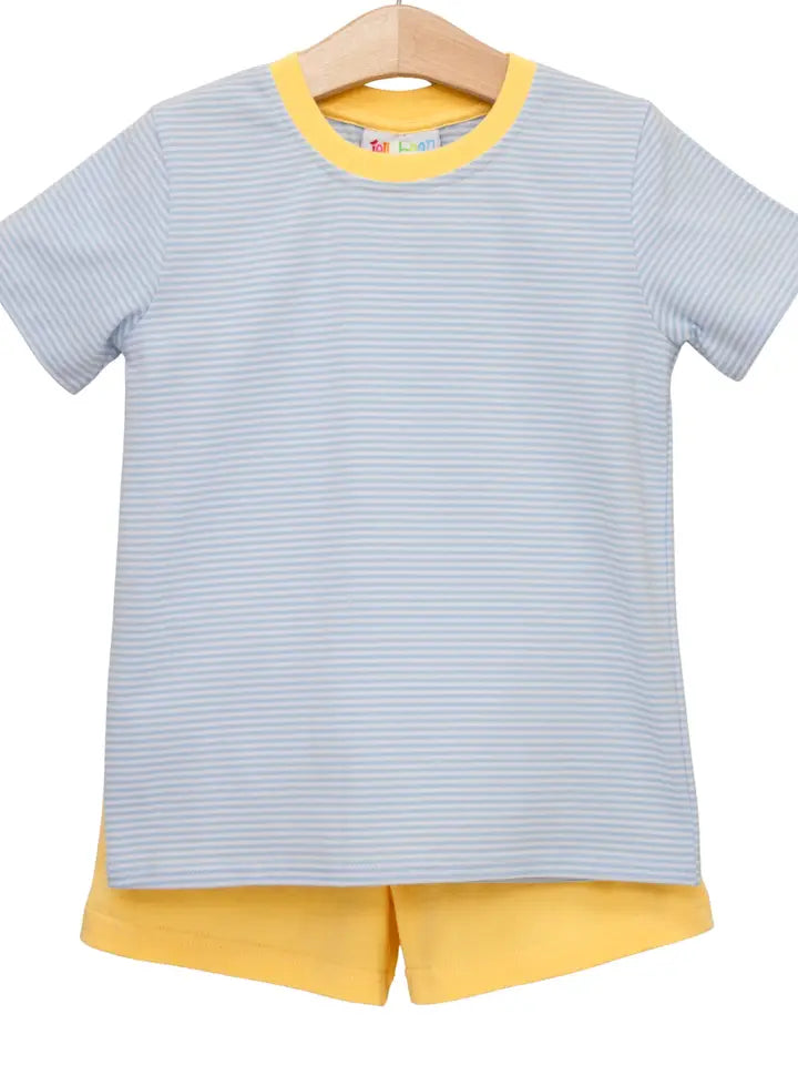 Graham Short Set- Light Blue Stripe and Yellow