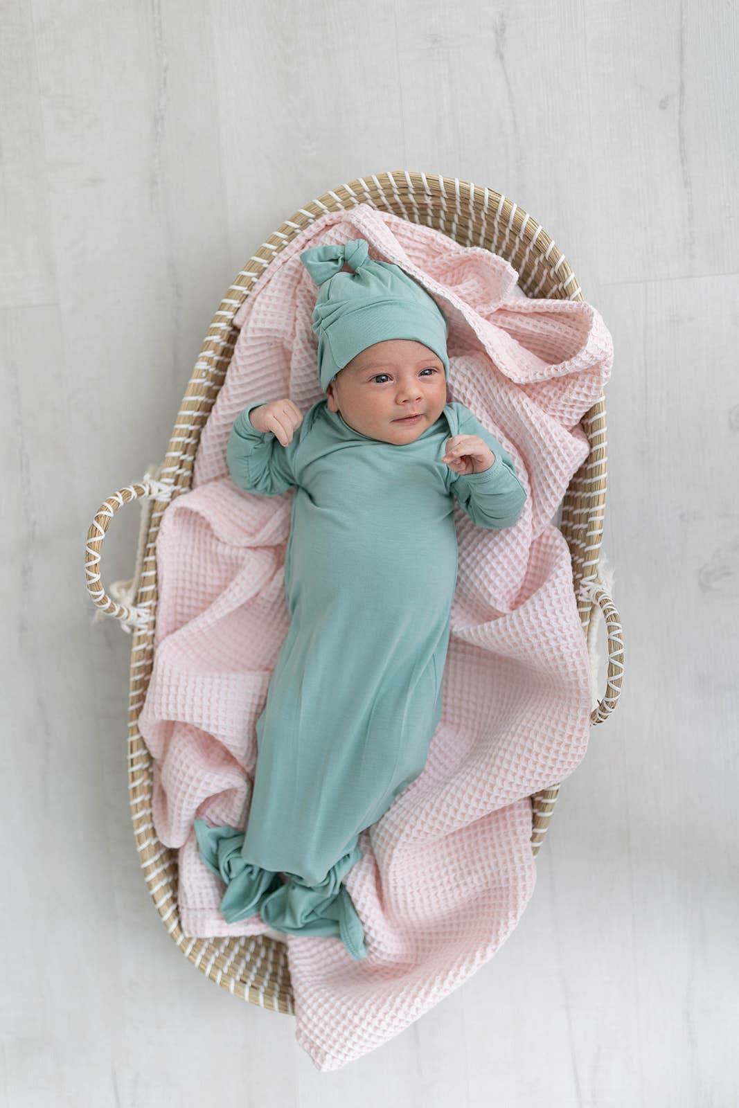 Newborn Knotted Baby Gown and Hat Set - Baby Clothes - Crew