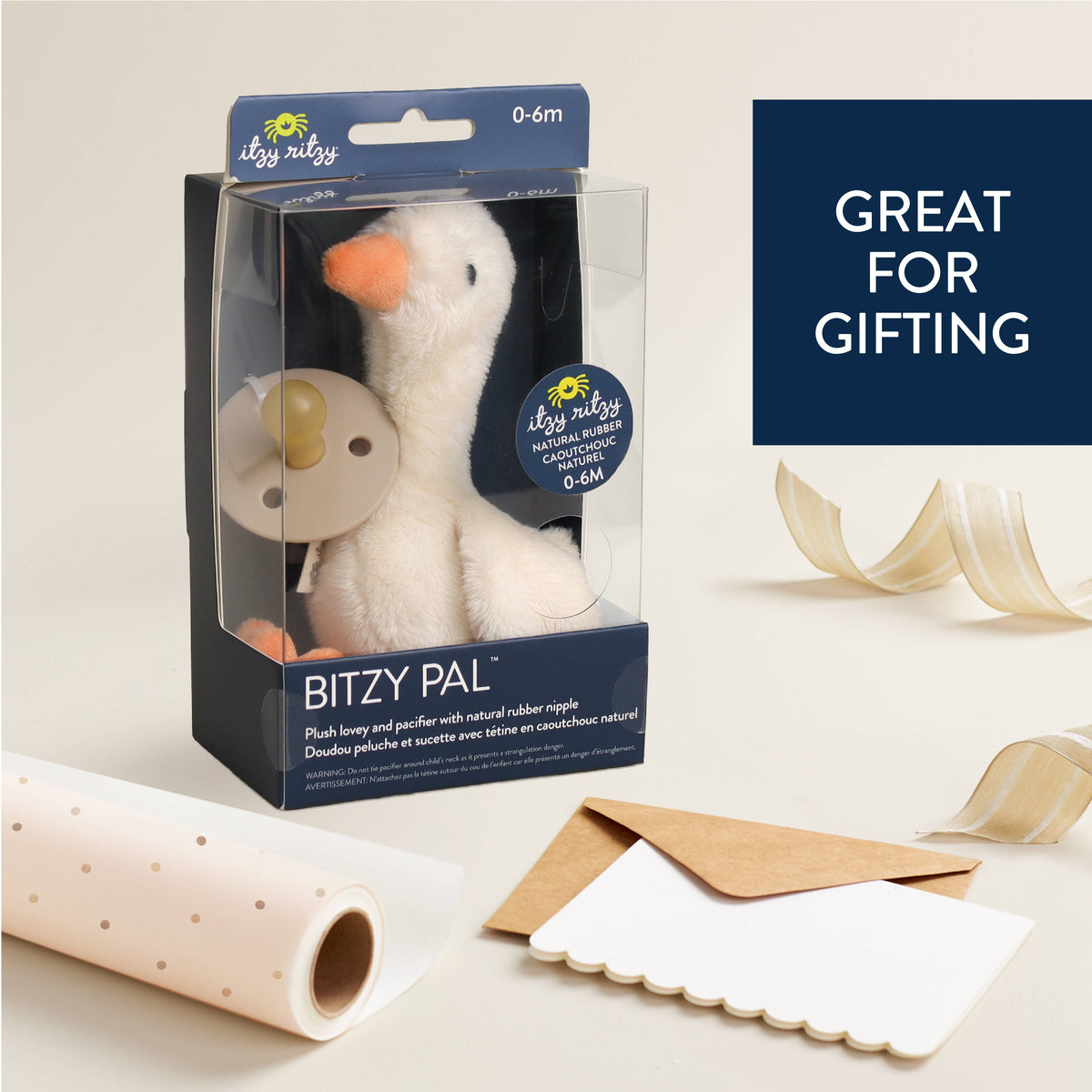 *FOUR OPTIONS* Bitzy Pal Natural Rubber Pacifier & Plush