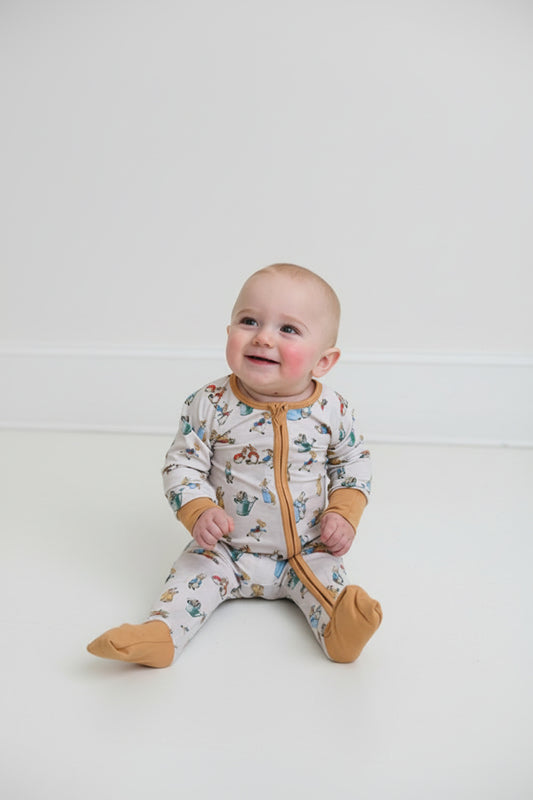 Brown Bunny Bamboo Zipper Romper