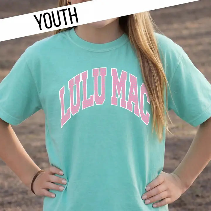 LULU MAC Dot Chalky Mint Youth Comfort Colors Tee