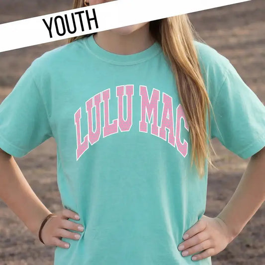 LULU MAC Dot Chalky Mint Youth Comfort Colors Tee