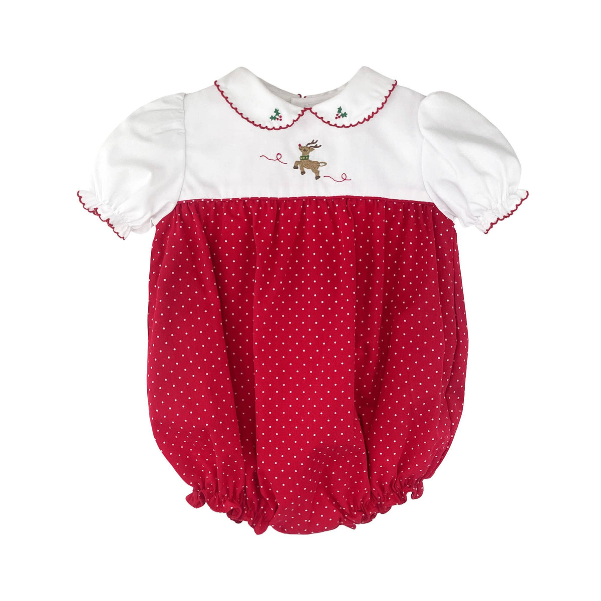 Holiday Bubble with Reindeer Embroidery
