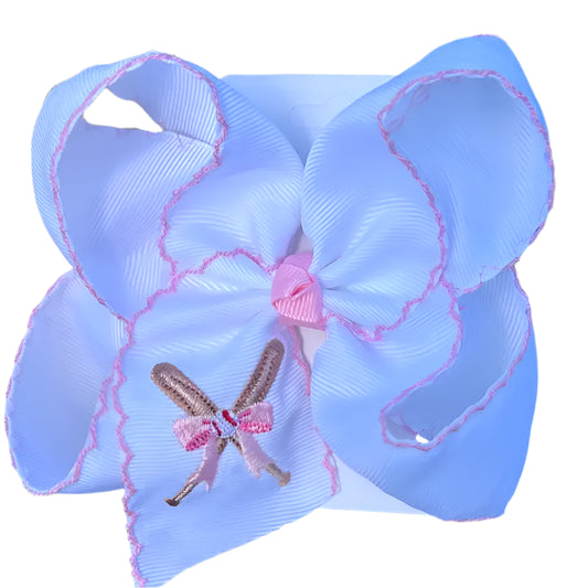 Baseball Bat/Bow Hair Bow