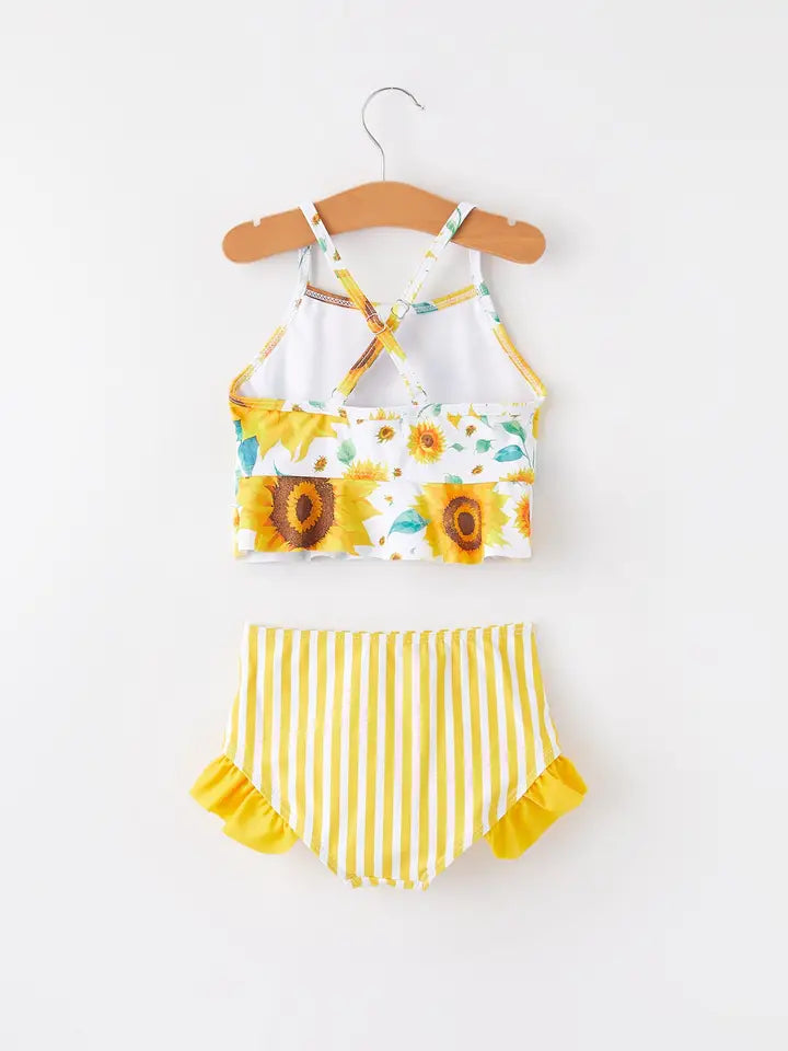 Sunshine & Stripes Sunflower Swimsuit