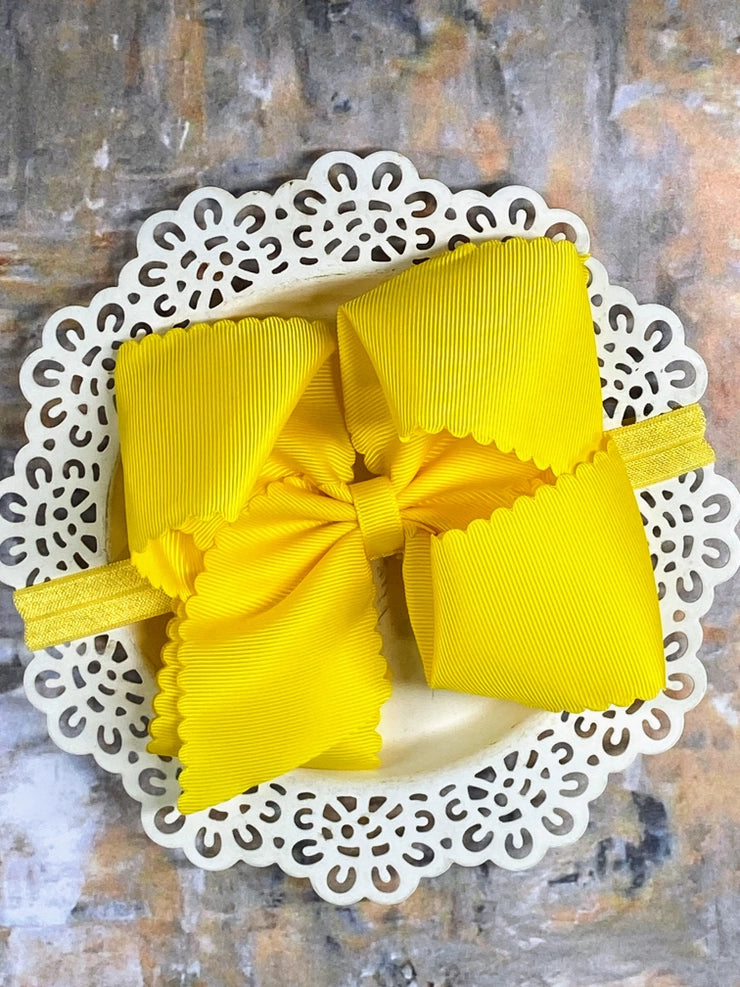 5.5" Scallop Hairbow Headband