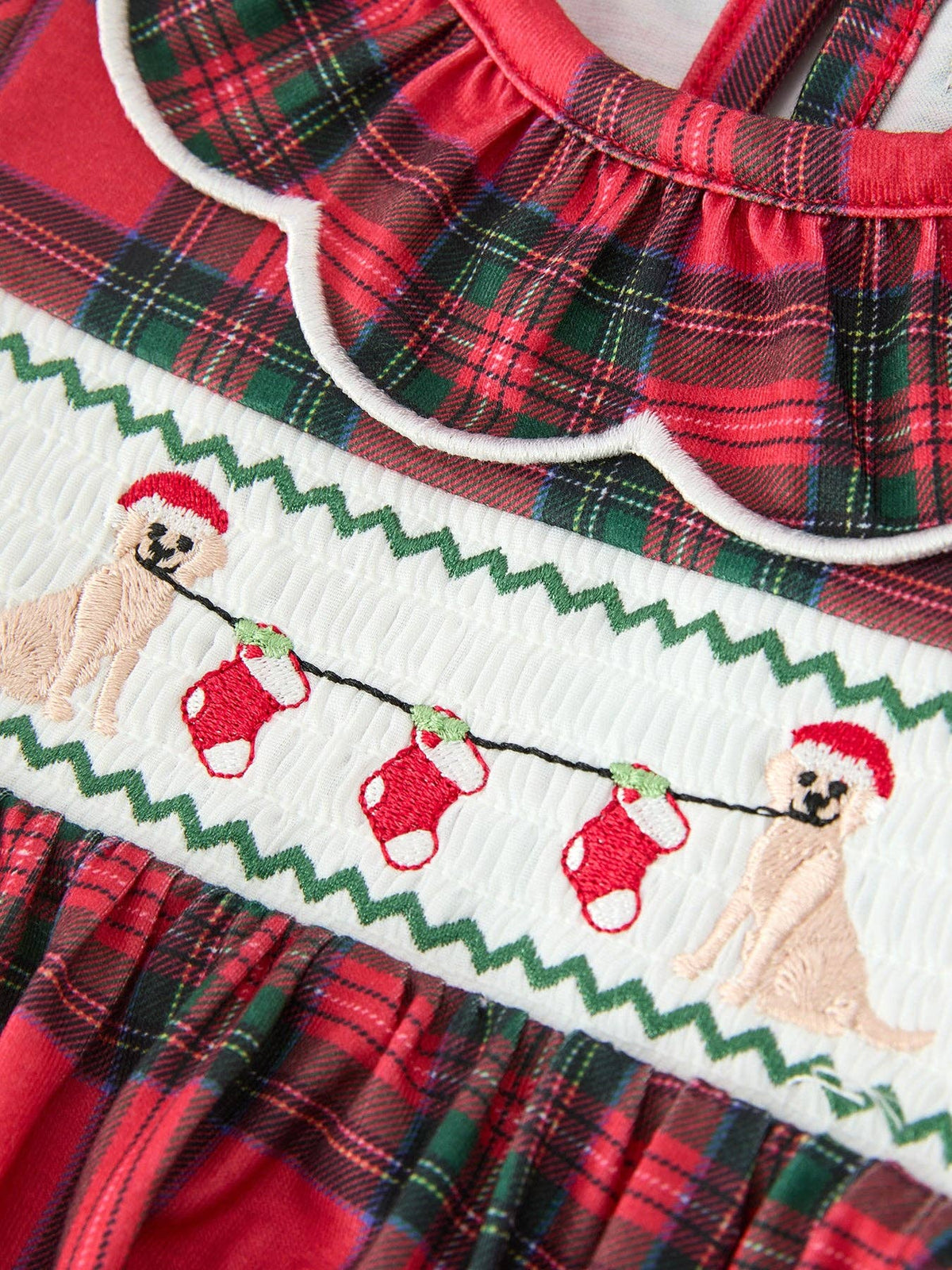 Christmas Pups Plaid Bubble