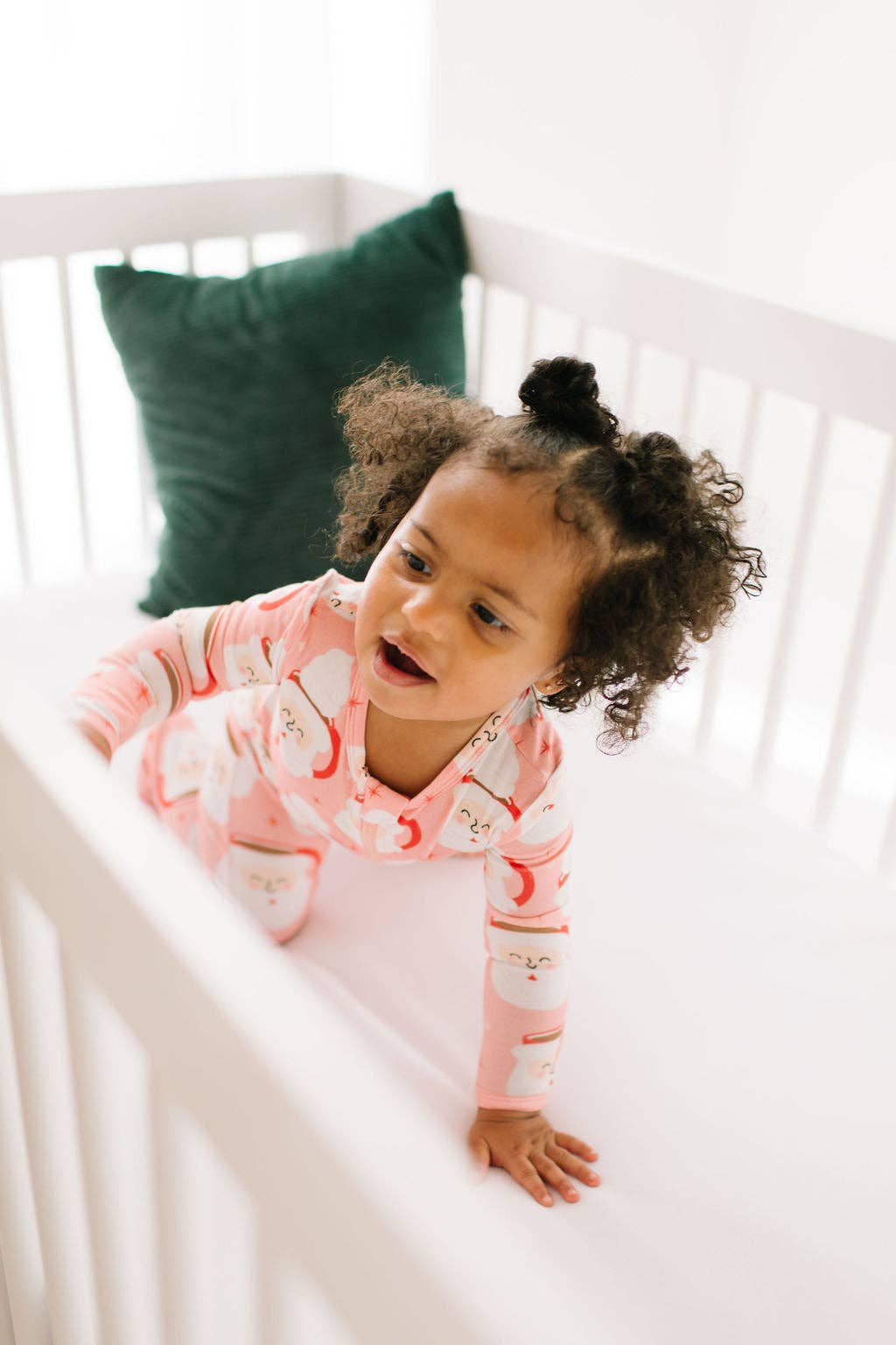 Zippy Bamboo Baby Pajama in Santa Cocoa | Ollie Jay