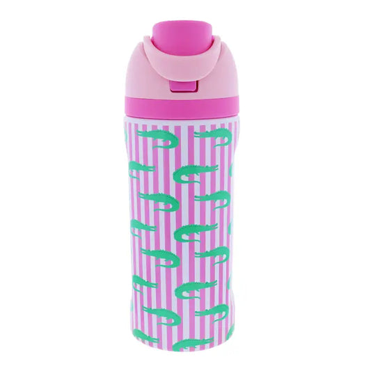 Kids PINK Bayou Buddy 16 oz. Water Bottle with Straw Cap