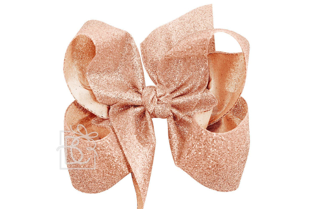 GLITTER METALLIC BOW ON CLIP